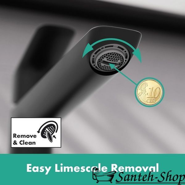 Baterie lavoar Hansgrohe Logis Fine 110 fără scurgere, negru mat (71253670) 71253670 foto