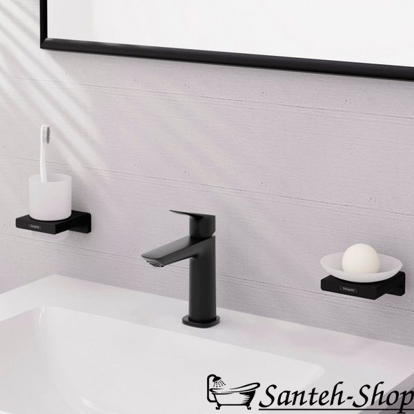 Baterie lavoar Hansgrohe Logis Fine 110 fără scurgere, negru mat (71253670) 71253670 foto