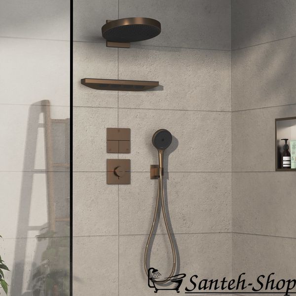 Comutator Hansgrohe ShowerSelect Comfort E cu 3 funcții, bronz periat (15573140) 15573140 foto
