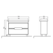 Dulap de baie suspendat AQUARODOS BOSTON 95 cu lavoar, alb, 850x955x475 mm BOSTON 95 foto 2