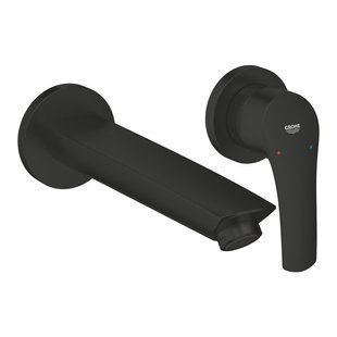 Baterie Grohe Eurosmart Noua dimensiune M pentru chiuvetă, montată pe perete, negru mat (293382433) 293382433 foto