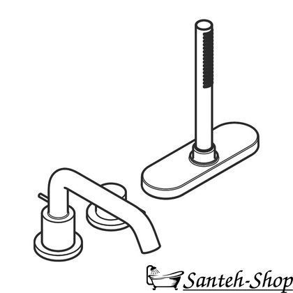 Смеситель для ванны на 3 отверстия Hansgrohe Tecturis S (73447140) 73447140 фото
