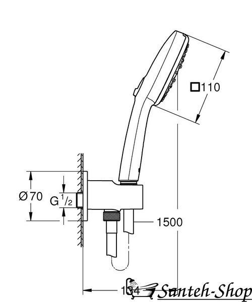 Set de duș Grohe Tempesta Cube 110 26910003 3 moduri de pulverizare cromat 26910003 foto