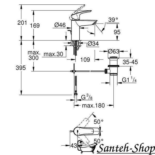 Baterie lavoar GROHE Eurosmart L-Size crom 33265003 33265003 foto