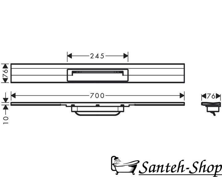 Scurgere de duș Hansgrohe RainDrain Flex Top cu montare pe perete 700 mm, finisaj auriu lucios (56050990) 56050990 foto