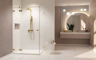 Душевая кабина Radaway ESSENZA PRO BRUSHED GOLD KDJ 10097090-99-01L + 10098090-01-01 10097090-99-01L + 10098090-01-01 фото