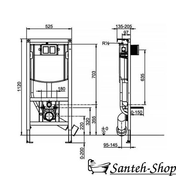 Rama pentru WC suspendat Villeroy & Boch ViConnect 92246100 92242700 foto