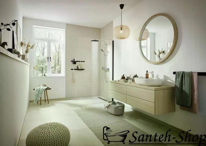 Душевая система Hansgrohe Pulsify Showerpipe 260 1jet 400 EcoSmart, Matt Black (24221670) 24221670 фото