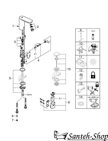 Baterie de lavoar cu infraroșu GROHE Eurosmart 36327001 36327001 foto