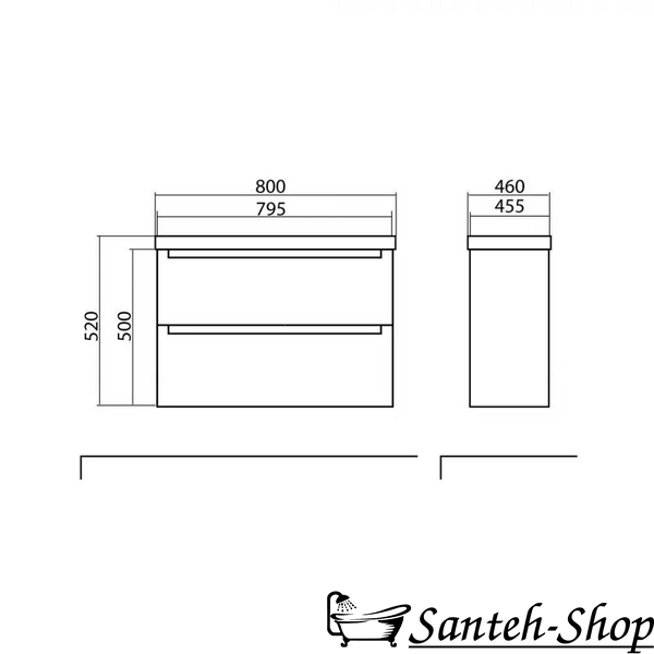 Dulap de baie suspendat AQUARODOS HEADWAY 100 cu lavoar, 520x800x460 mm, alb HEADWAY 100 foto