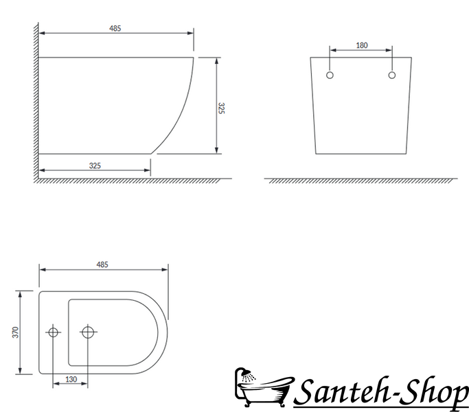 Bideu suspendat Omnires Ottawa Comfort OTTAWABIBM 48.5x37x32.5 cm alb mat OTTAWABIBM foto