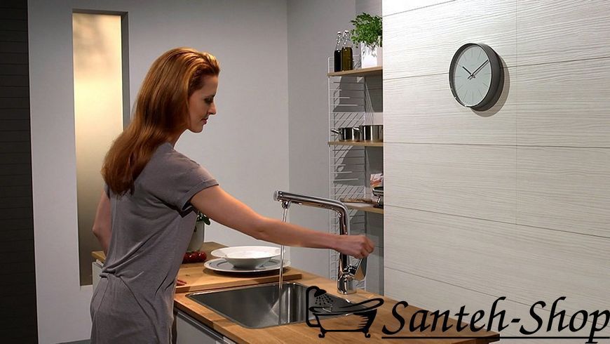 Смеситель для кухни Hansgrohe Metris Select 320 с выдвижным душем, хром (14884000) 14884000 фото