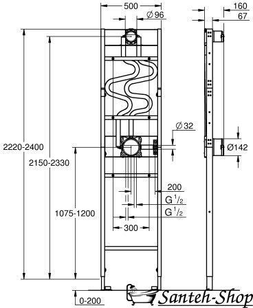 Инсталяция для установки душевой системы Grohe Rapido Shower Frame Duo (1039949990) 1039949990 фото