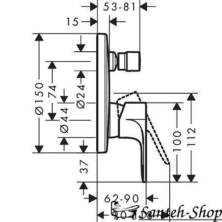 Baterie baie cu dus Hansgrohe Rebris E 72468670 72468670 foto