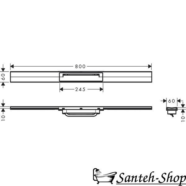 Partea superioară Hansgrohe RainDrain Flex pentru canal de 800 mm, bronz periat (56044140) 56044140 foto