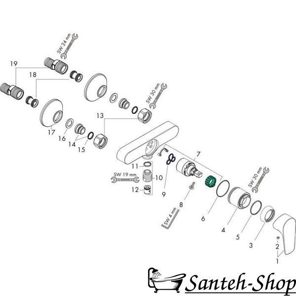 Baterie de dus Hansgrohe Talis E 71760000 71760000 foto