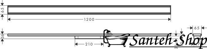Scurgere de duș Hansgrohe RainDrain Original, partea superioară 120 cm, oțel inoxidabil periat (56201800) 56201800 foto