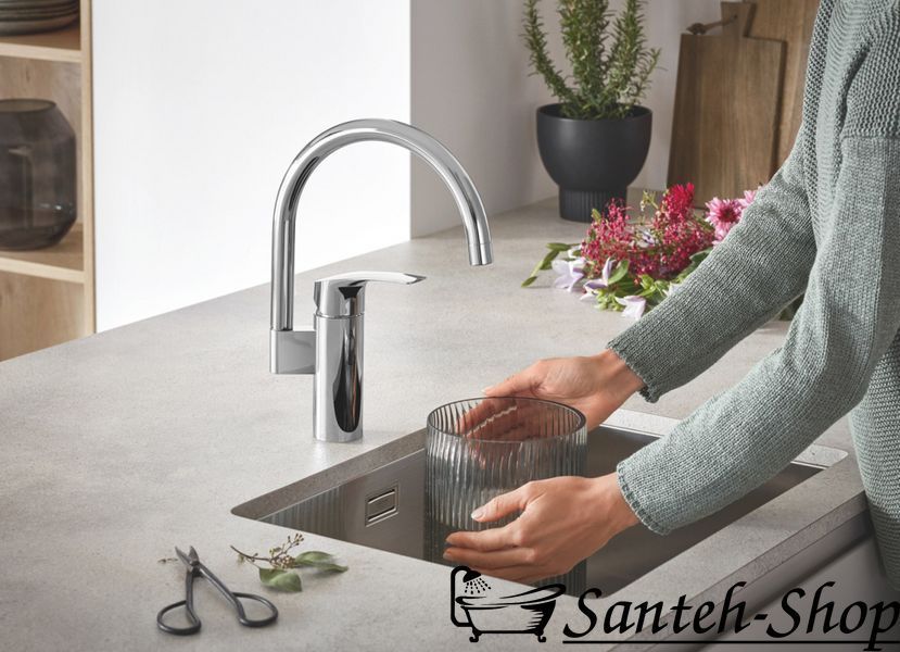 Смеситель для мойки Grohe Eurosmart 340 мм, хром (33202003) 33202003 фото