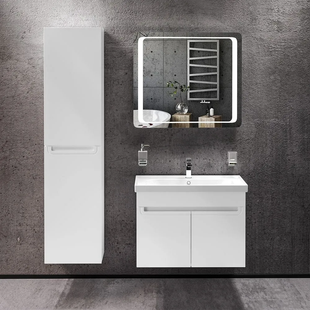 Dulap de baie suspendat AQUARODOS OMEGA 60 cu lavoar, 580x600x450 cm, alb OMEGA 60 foto