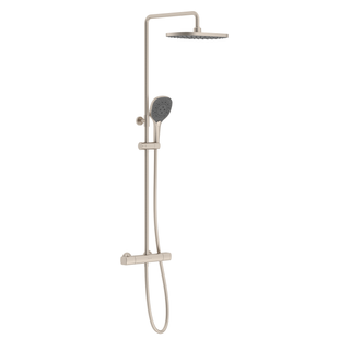 Sistem de duș IMPRESE BILOVEC t048S00906TQ (termostat de duș, cap de duș din plastic ABS 300*190 mm, pipă cu trei moduri, furtun PVC), nichel mat t048S00906TQ foto