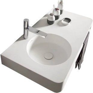 Lavoar montat pe perete cu suport pentru prosoape, piatra Suprafata solida 750*480*140mm 13-40-742 foto