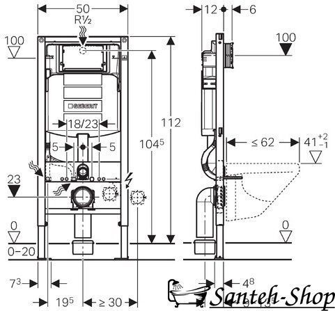 Инсталляция для унитаза Geberit DUOFIX "Sigma" 111.300.00.5 111.300.00.5 фото