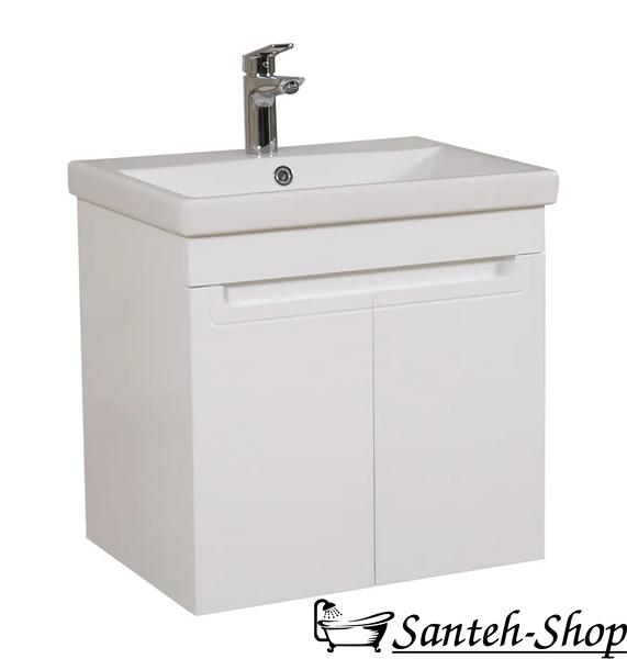 Dulap de baie suspendat AQUARODOS OMEGA 60 cu lavoar, 580x600x450 cm, alb OMEGA 60 foto
