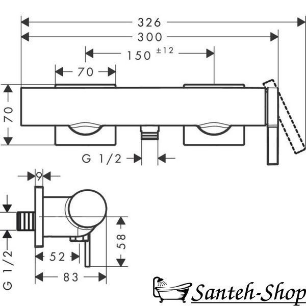 Смеситель для душа, Hansgrohe Tecturis E бронза 73620140 73620140 фото