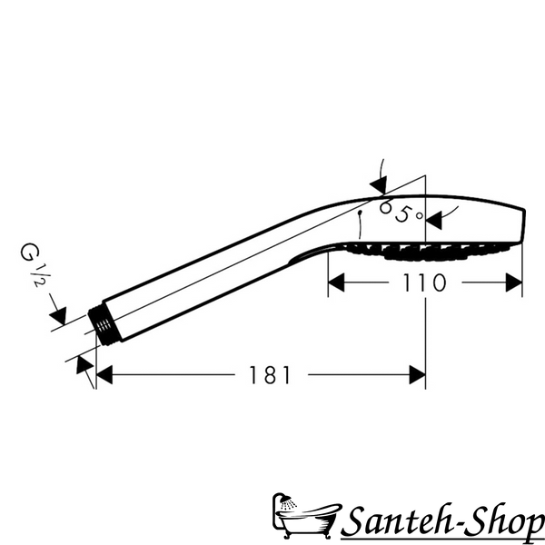 Ручной душ Hansgrohe 26800400 Croma 110 Select Е Multi HS белый/хром 26800400 фото