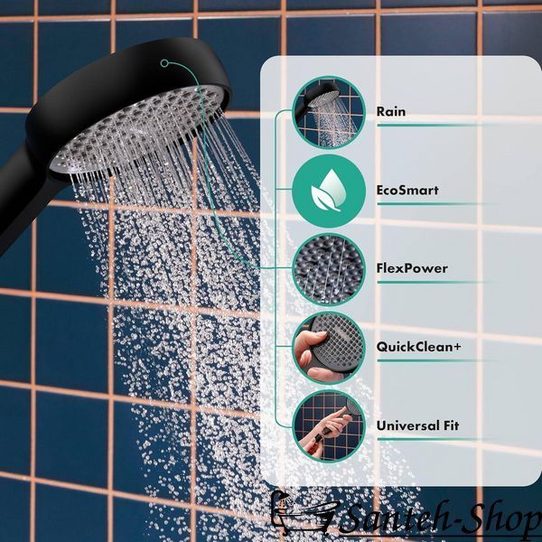 Ручной душ Hansgrohe Activera Select S 95 1jet EcoSmart 28031670 черный матовый 28031670 фото