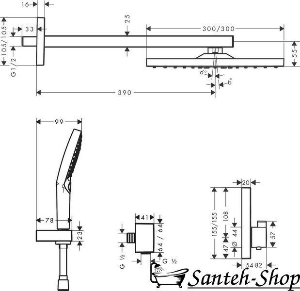 Душевой комплект Hansgrohe Raindance E/ShowerSelect E 7в1, matt black (27939670) 27939670 фото