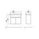 Dulap de baie suspendat AQUARODOS OMEGA 60 cu lavoar, 580x600x450 cm, alb OMEGA 60 foto 2