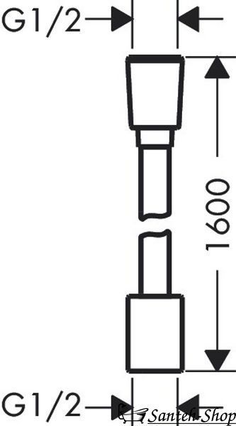 Шланг для душа Hansgrohe Designflex 1,6м, Matt Black (28260670) 28260670 фото