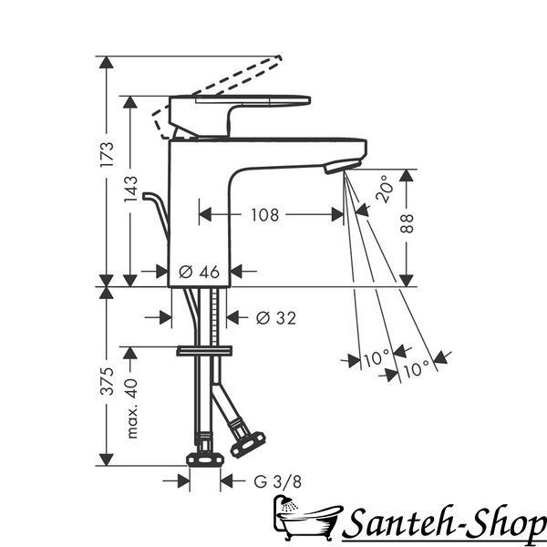 Baterie de lavoar Hansgrohe Vernis Blend 100 cu sifon, negru mat (71551670) 71551670 foto