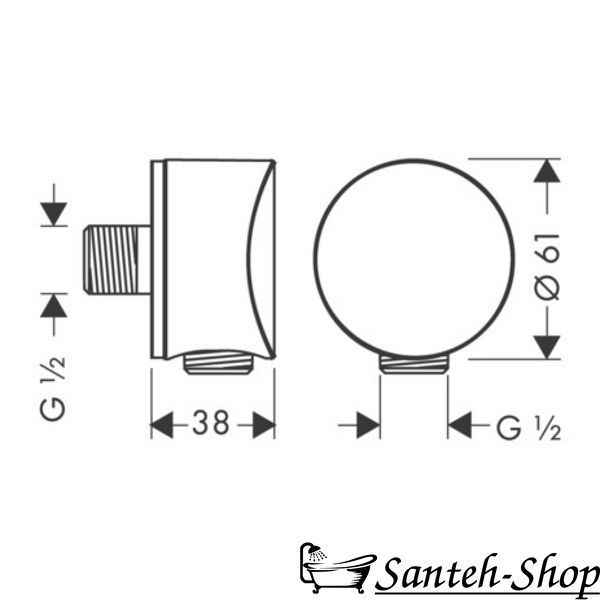 Hansgrohe FixFit S racord pentru furtun cu supapă de reținere, crom (26453000) 26453000 foto