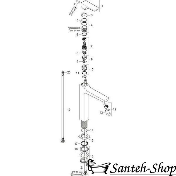 Baterie lavoar HANSGROHE METROPOL 260 32512670 foto