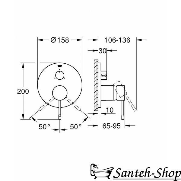 Внешняя часть смесителя для ванны GROHE Essence 24092001 24092001 фото