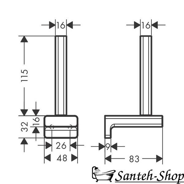 Бумагодержатель Hansgrohe AddStoris (41756700) 41756700 фото