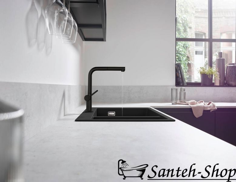 Смеситель кухонный Hansgrohe Talis M54 270 2jet с вытяжным изливом, черный матовый (72808670) 72808670 фото