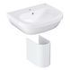 Lavoar Grohe Euro Ceramic 55cm montat pe perete cu semipiedestal, alb (39336000_39201000) 39336000_39201000 foto 1