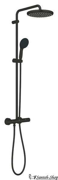 Sistem de duș Grohe Tempesta System 250, montat pe perete cu termostat, negru mat (266702431) 266702431 foto