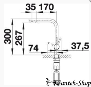 Baterie de bucătărie Blanco 525137 Fontas II cu robinet de apă potabilă&nbsp;crom 523128 foto
