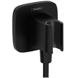 Hansgrohe FixFit Porter Q racord pentru furtun cu suport, negru mat (26887670) 26887670 foto