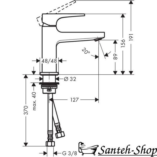 Baterie lavoar 100 Hansgrohe Metropol 424792449191 foto