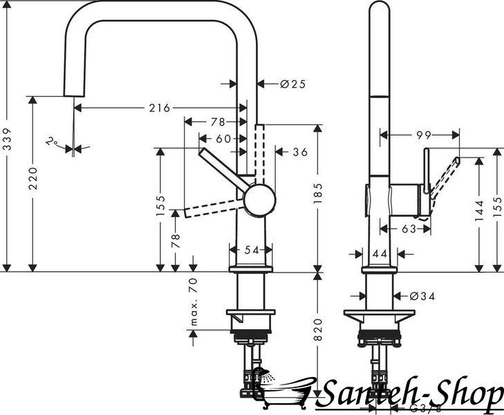 Смеситель кухонный Hansgrohe Talis M54 U 220, хром (72806000) 72806000 фото