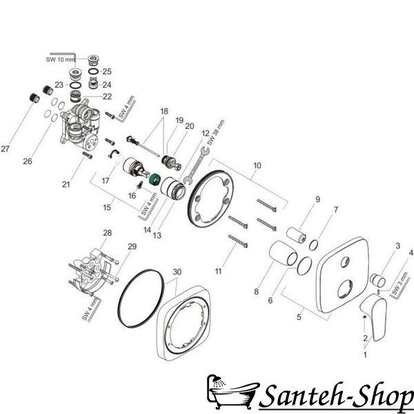 Baterie baie Hansgrohe Talis E 71474000 71474000 foto