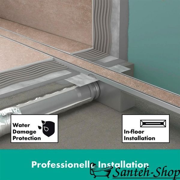 Scurgere de duș Hansgrohe RainDrain Compact Flat 60cm cu montare pe faianță (56163000) 56163000 foto