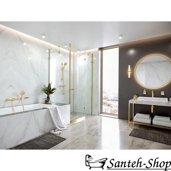 Baterie termostatică pentru baie Hansgrohe Ecostat Comfort, optic auriu lustruit (13114990) 13114990 foto