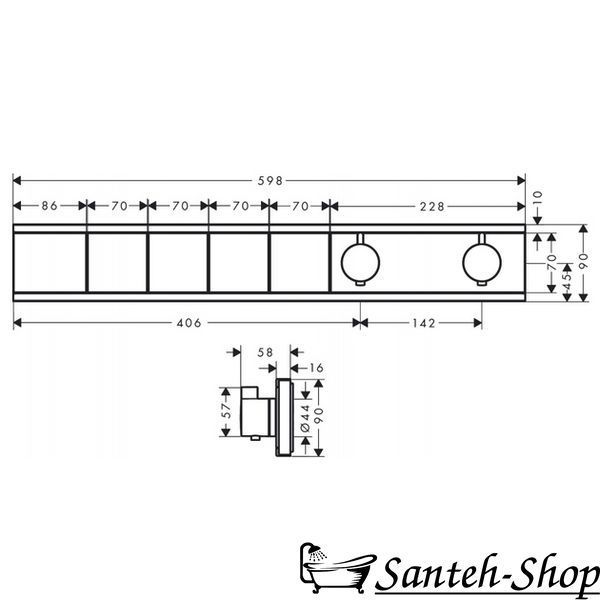 Термостат Hansgrohe RainSelect, черный матовый (15382670) 15382670 фото