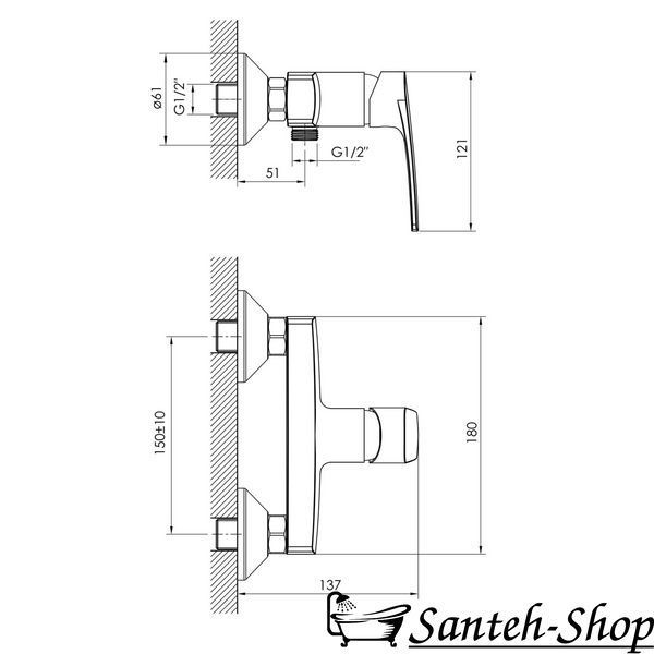 Смеситель для душа IMPRESE KAMPA 15285 хром картридж 35 мм 15285 фото